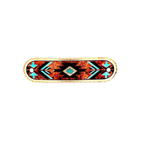 FRONT LINE JEWELRY SW Native American Hairclip – Handmade Copper French Barrette with Flame-Painted Arrowhead Design – Tribal Turquoise Accent Hair Accessory