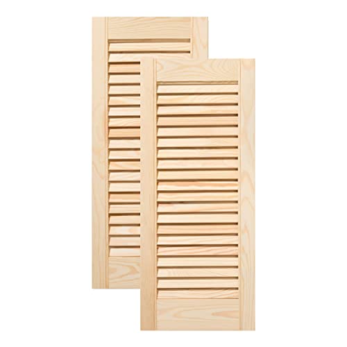 ben+camilla.com Doppel-Paket / 2-er Pack Lamellentüren 69,0 x 29,4 cm Holztür Natur mit offenen Lamellen für Regale, Schränke, Möbel | Kiefer Holz unbehandelt