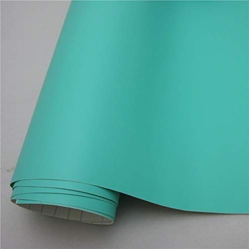 Buy SHOUGONG Matte Black Vinyl Wrap Film Tiffany Blue Car Wrapping Film Sticker Sheet Air Bubble ...