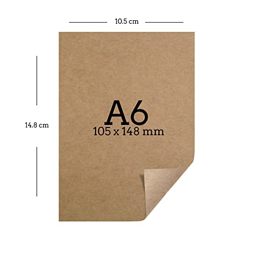 Blanko Kraftpapier Postkarten zum bedrucken - DIY DIN A6 Set - 300g - 10,5 x 14,8 cm - 100 Stück - Pappe Blätter aus Kraftkarton zum Drucken Kartonpapier Basteln für Hochzeit Geschenke Kreativ Zubehör
