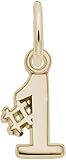 Rembrandt Number 1 Charm - Metal - Gold-Plated Sterling Silver