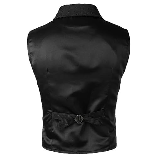 Mens Victorian Formal Suit Vest V-Neck Business Dress Vests Steampunk Paisley Tuxedo Waistcoat3