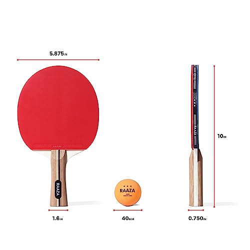Raaza Ping Pong Paddles Set Of 4 – Professional Table Tennis Paddles, 6 Ping Pong Balls, Retractable Ping Pong Net With Clamps And Storage Case - Table Tennis & Game Accessories #TOP2