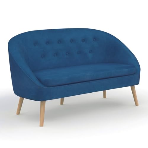 IDMarket - Canapé Banquette Sonia en Velours Bleu