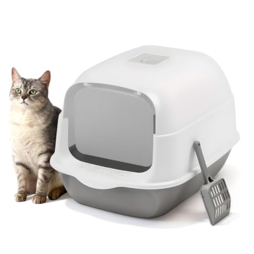 Blue Extra Large High Rim Open Top Cat Litter Box for Multi Cat Families