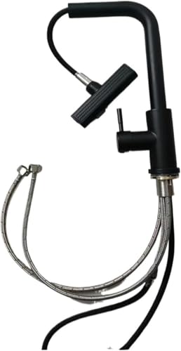 Mitigeur cuisine 3 en 1 noir avec douchette extractible eau chaude