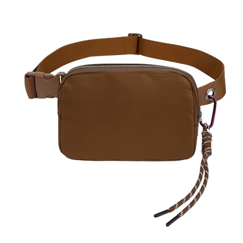 Bolso bandolera marrón deportivo portátil y con correa ajustable de hombro