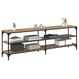 Costruzione e stile robusti: la miscela di legno e ferro lo rende elegante e durevole. L'armadio ha ripiani che offrono classe e spazio di archiviazione. Ogni dettaglio è pensato per un uso prolungato e unisce qualità e design elegante. L'aspetto rustico si adatta a molte stanze e crea un'atmosfera accogliente.