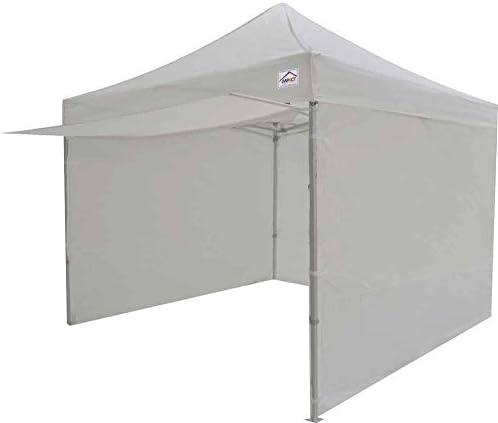 Impact Canopy 10x10 EZ Pop Up Canopy Tent Portable Market Includes Awning and Sidewalls (White)