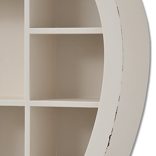 Large Heart Shaped Multi-Display Cream Wooden Shelf Shelving Unit