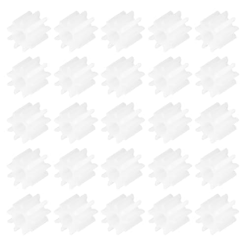 MECCANIXITY 30 Pcs Plastic Gears 9 Teeth Plastic Motor Gear Model 92A Reduction Gear for RC Car Model DIY Robot (White, Module 0.5)