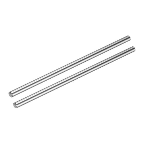 uxcell 2pcs Linear Motion Rod Shaft Guide 4mm x 100mm (0.157" x 3.94") Case Hardened Steel Chrome Plated, Metric Linear Rail Rod for 3D Printer, CNC Machine