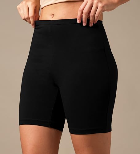 Image of URBAN ADVENTURE High Coverage Premium Cotton Spandex Mid Waist Elastane Stretch Shorties - Gym -Cycling Shorts /Tights for Women