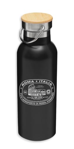 Passport Stamp Italy Botella aislante, botella ecológica, termo al vacío