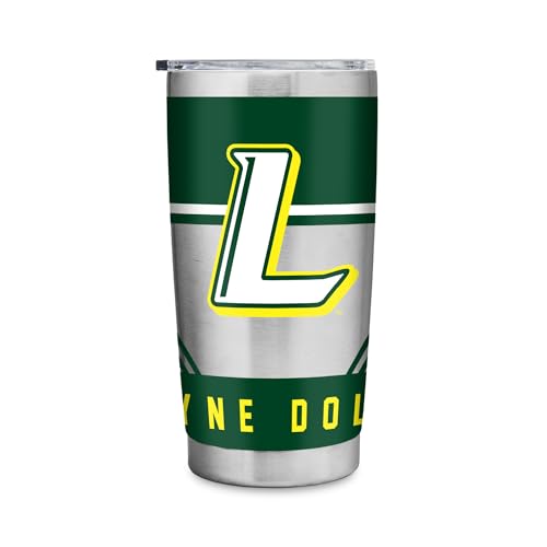 Rico Industries NCAA Le Moyne Dolphins Standard 20oz Stainless Steel Tumbler with Lid - Great For Coffee, Tea, Water or Cocktails