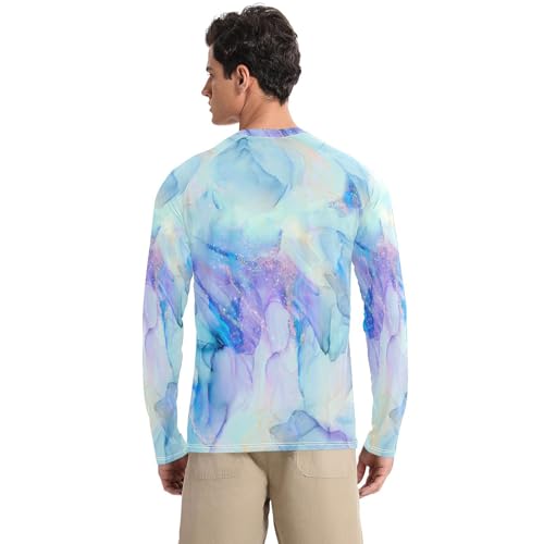 Ink Streaks Shirts Summer UPF 50+ Loose Crew Neck Long Sleeve Men's Sun Protection Long Sleeve Running2