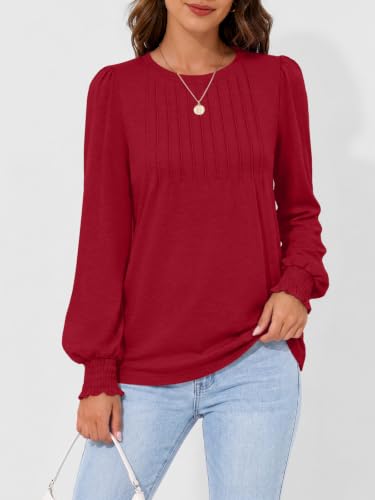 Image of AUTOMET Womens Long Sleeve Shirts Fall Blouses Tops Business Casual Outfits
