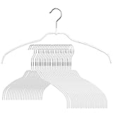 Mawa Reston Lloyd Silhouette Ultra-Thin Series, Non-Slip Space Saving Shirt Hanger, Style 42/FT, Pack of 24, White, 24 Piece