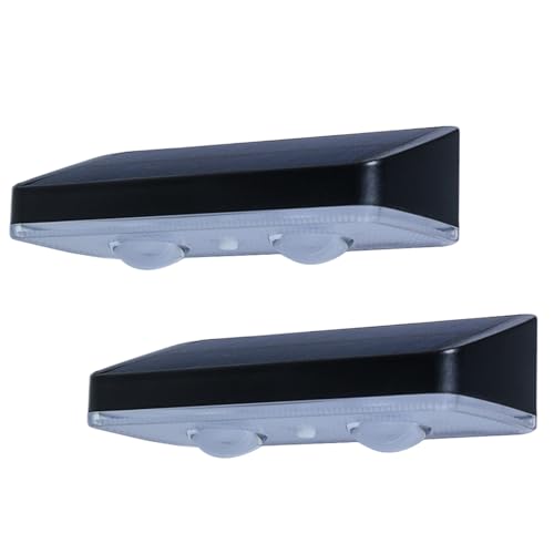 Luces Solares para Valla Exterior - 2 Piezas Iluminación LED Impermeable con 3 Niveles,Iluminación Decorativa Para Valla De Jardín | Para Paisaje Escaleras Escalones Jardín Patio Sendero Patio Trasero