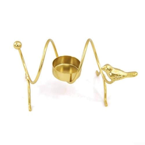 Image of Romantic Dinner Bird Candle Holder Gold 17x7.7cm