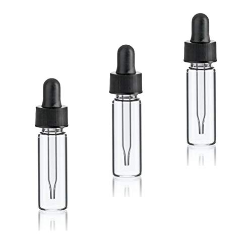 MagnaKoys 1 Dram 1/8 oz Clear Glass Vials w/Straight Black Bulb Eye Glass Eye Droppers for Essential Oils & Liquids (pack of 3) MagnaKoys 1 Dram 1/8 oz Clear Glass Vials w/Straight Black Bulb Eye Glass Eye Droppers for Essential Oils & Liquids (pack of 3)