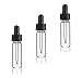 MagnaKoys 1 Dram 1/8 oz Clear Glass Vials w/Straight Black Bulb Eye Glass Eye Droppers for Essential Oils & Liquids (Pack of 3)