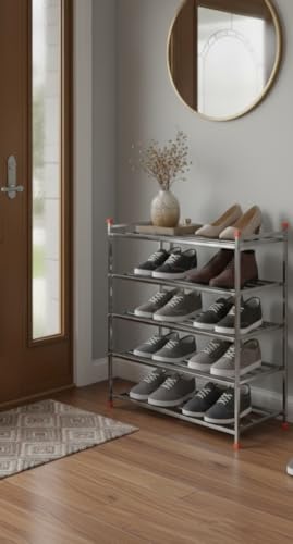 Image of Stainless Steel Shoe Rack, Multipurpose Rack, Multilayer (5 Big Shelf)