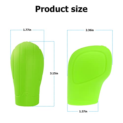 Zipelo 2 Pack Car Gear Shift Knob Cover, Anti-Slip Auto Knob Gear Stick Protector, Comfortable Silicone Handbrake Shifter Cover For Men Women, Universal Vehicle Interior Accessories (Green) #TOP1