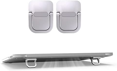 Exdtgt Portable Keyboard Riser, Mini Laptop Stand for Desk Computer Keyboard Tablet Stand Riser Aluminum (2PCS) (Silver)