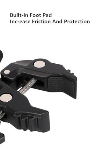 Image of BKN Metal Camera Clamp Handlebar Mount 360 Double Ballhead Magic Arm with 1 /4 inch-20 & 3 /8 inch-16 Thread for Monitor Hero, Insta 360, Canon Nikon DSLR Camera & Other Action Cameras