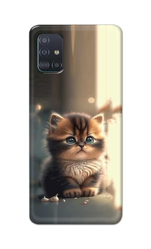 Image of PRINTFIDAA Printed Hard Back Cover Case for Samsung Galaxy A51 | Samsung Galaxy A51 5G Back Cover (Cute Cat) -112