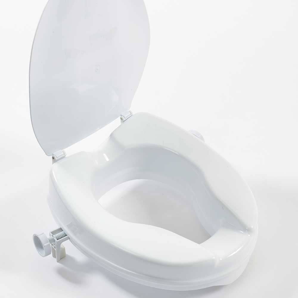 NRS Healthcare 2" (50 mm) Linton podwyższona deska sedesowa z pokrywką, biała