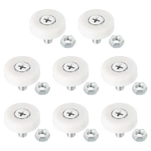 PATIKIL 22mm Drawer Rollers, 8 Pack Plastic Drawer Pulley Replacement Wheels Bearing Small Pulley with Nuts