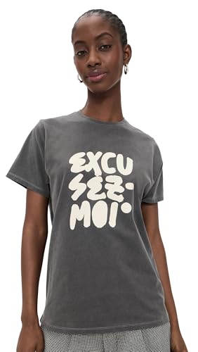 Clare V. Womens Original Tee Faded Black XS