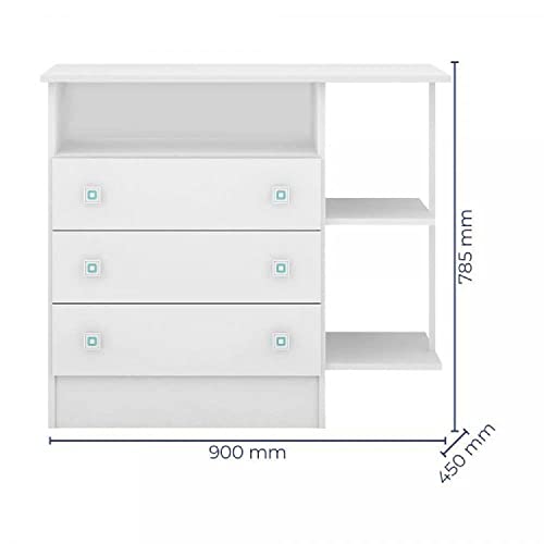 Quarto de Bebê Completo com Cômoda e Berço Mini Cama Doce Sonho Qmovi Branco