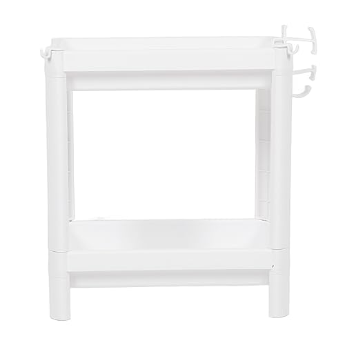 WINH Freestanding Bathroom Shelf Multifunctional Shelving Unit White, Sturdy Corner Storage for Offices and Bedrooms (2 Tier)