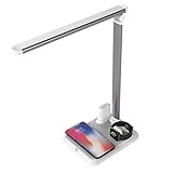 ▶ Mit dieser Ladestation können maximal 4 Geräte synchron geladen werden. 1. (Schnelles kabelloses Ladegerät für Smartphones wie z. B.) 2. (Kabelloses Ladegerät für Apple Watch-Serie 4/3/2/1) 3. (Ladegerät für Airpods1 / 2) 4.Zurück der Ladestation mit USB-Ladeanschluss. Schließen Sie Ihren eReader, Ihren iPod oder Ihr Smartphone usw. zum Aufladen an.