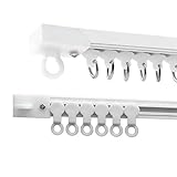 Matériaux de haute qualité : le support de rail de rideau de plafond est fabriqué à partir de PVC durable avec des rails en acier et des glissières de rail de rideau renforcées, améliorant la durabilité et la capacité de charge