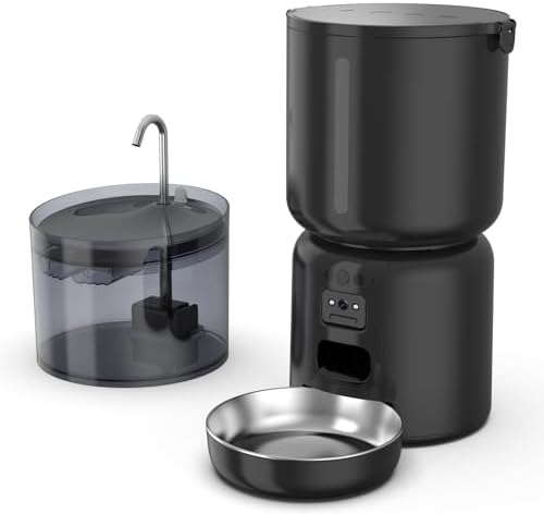 Automatic Cat Feeder and Waterer Set — shown in a real home setting for scale