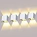 Produktbild ledmo 4 Pack LED Wandleuchte Innen/Außen 12W Wandlampe Auf und ab Einstellbarer Lichtstrahl Wandlampen aussen led 2700-3000K Warmweiß Wandleuchten Innen IP65 wasserdichte Außenwandleuchte Weiß