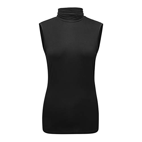 OThread & Co. Women's Sleeveless Turtleneck T-Shirt Basic Stretch Layer Comfy High Neck Tank Top