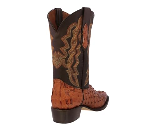 Texas Legacy Mens Cognac Western Wear Cowboy Boots Crocodile & Ostrich Print J Toe3