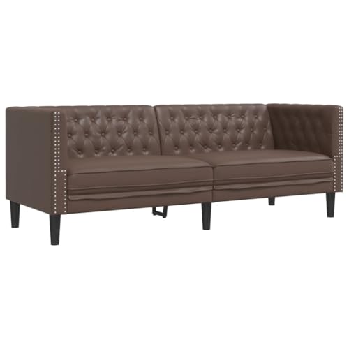 VidaXL Sofá Chesterfield de 3 plazas Cuero