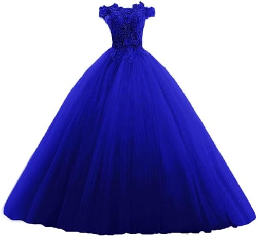 LEJY Off Shoulder Quinceanera Dresses Lace Appliques Ball Gowns for Teens Puffy Tulle Long Sweet 16 Prom Dresses