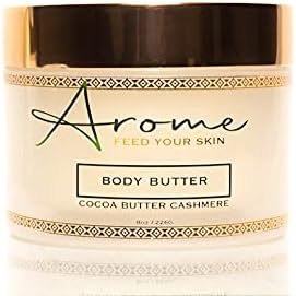 Arome Body Butter (8oz) - Cocoa Butter Cashmere - Anti Aging, Treat Dry Skin, Improves Elasticity - Body Moisturizer - Hand Whipped Body Butter for Women and Men - Pack of 1