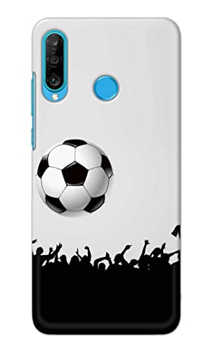 Image of Printed Hard Back Cover Case for Huawei P30 Lite | Huawei Nova 4e Back Cover (Football Icon) -702