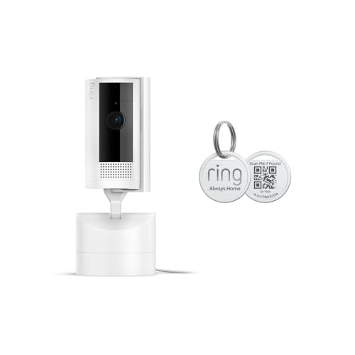 Ring Pan-Tilt Indoor Cam, White with Ring Pet Tag - image 1