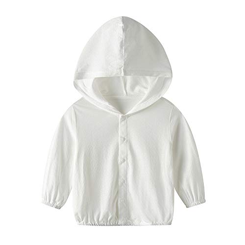 Vivobiniya Baby Lightweight Sunscreen Hoodie Toddler Summer Sun Protection Outwear Breathable Coat Jacket 3m-5Y (as1, age, 4_years, 5_years, white)