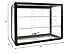 Only Garment Racks Elegant Black Aluminum Display Table Top Tempered Glass Show Case. Sliding Glass Doors with Lock