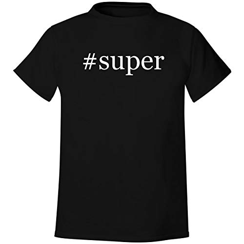 #super - Men's Hashtag Soft & Comfortable T-Shirt, Black, Large